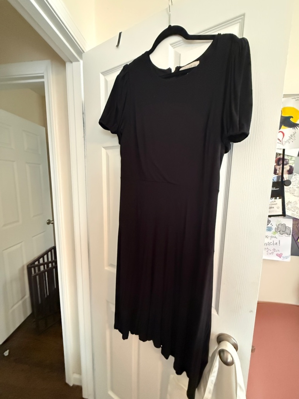 Loft Black Short-Sleeve Dress Size 14